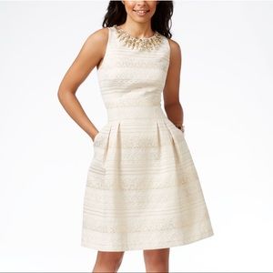 Vince Camuto Gold Jacquard Dress